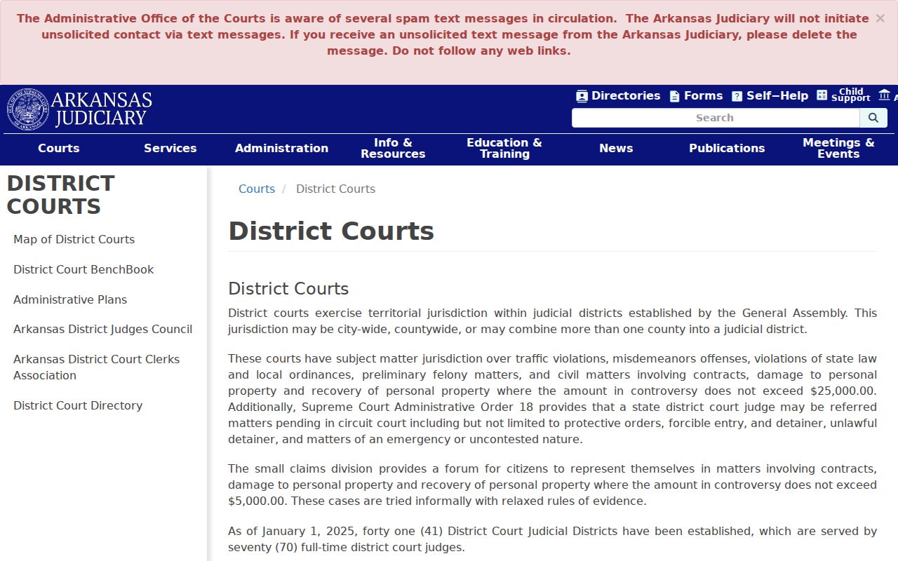St. Paul criminal records Arkansas district court jurisdiction