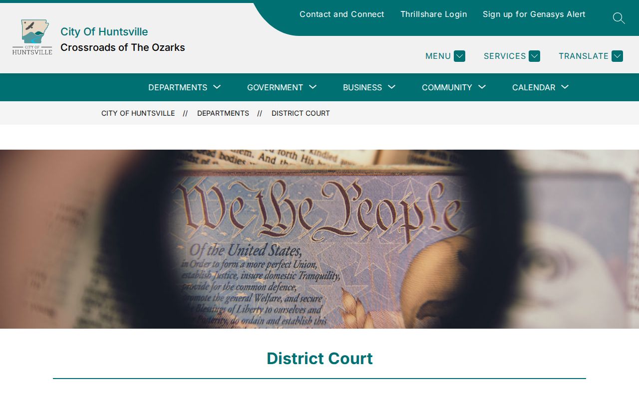 Huntsville criminal records District Court official page