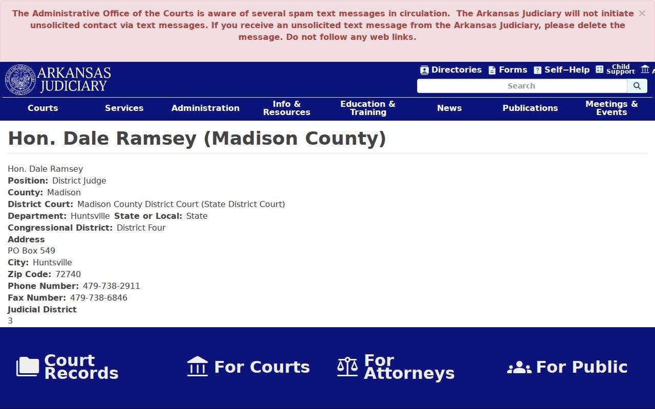 Madison County criminal court case District Judge directory